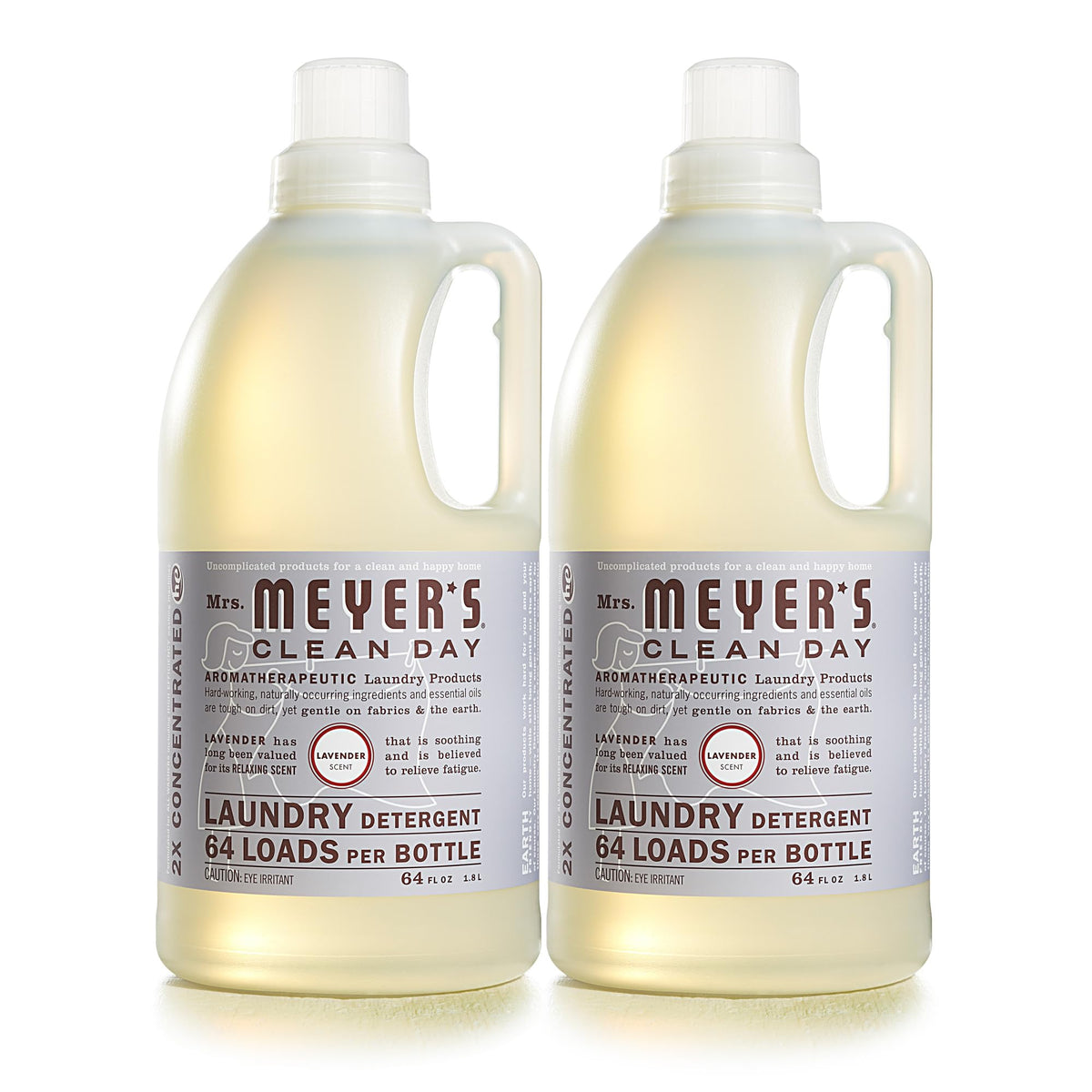 MRS. MEYER'S CLEAN DAY Laundry Detergent, Lavender, 64 fl oz, 2 Pack