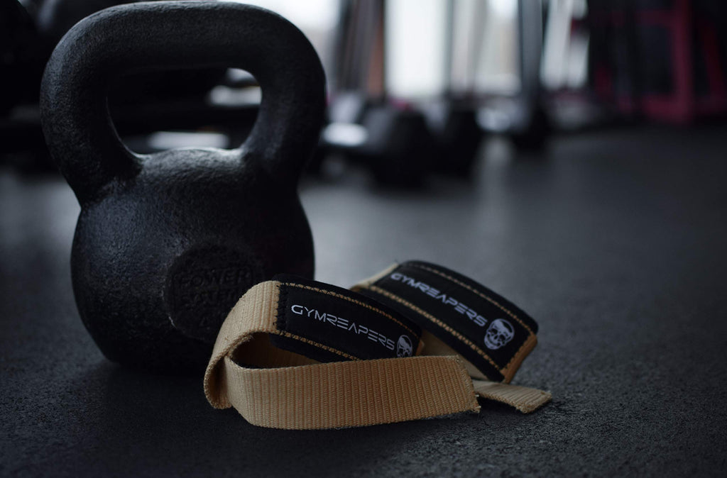 Gymreapers Lifting Wrist Straps for Weightlifting, Bodybuilding, Powerlifting, Strength Training, & Deadlifts - Padded Neoprene with 18" Cotton (Desert Tan)
