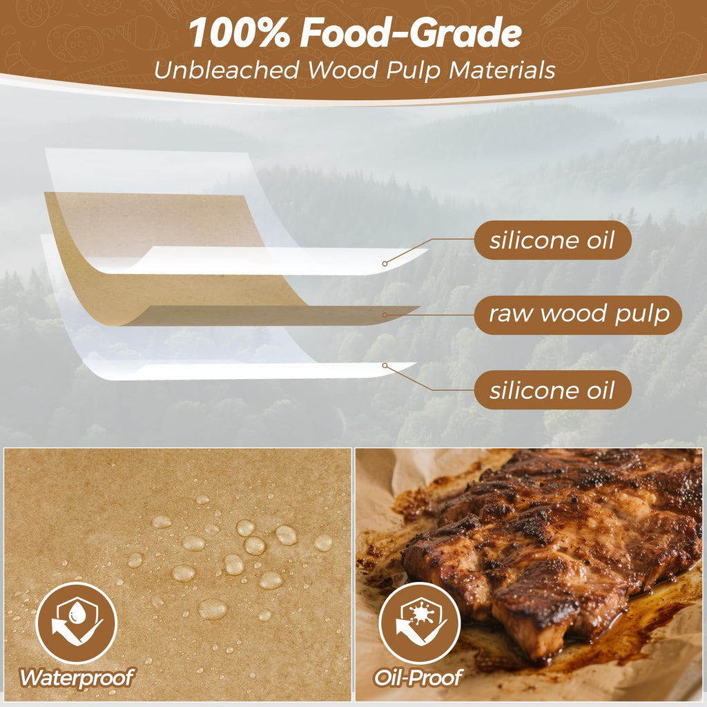 360 Count 12"x 16" Heavy Duty Parchment Paper Sheets for Baking, No-Stick & No-Leak Unbleached Baking Paper, Pre-cut Half Parchment Paper Sheets for Oven, Air Fryer, Microwave