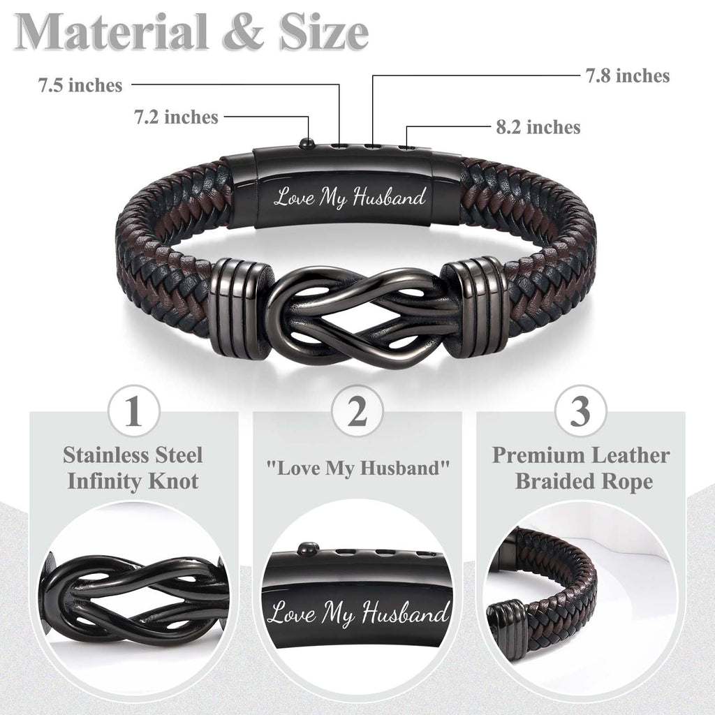 EFVISD Gift for Husband from Wife, Husband Bracelet for Him Men