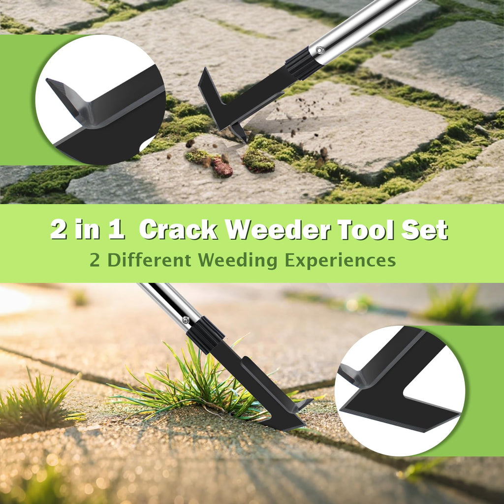 LAWFYMORI Crack Weeder with Long Handle, 60" Manual Crevice Weeding Tool