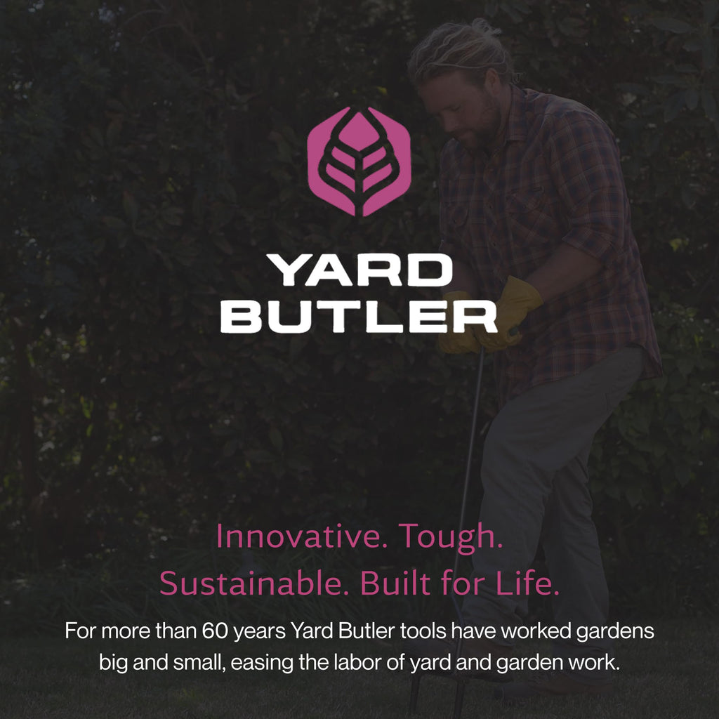 Yard Butler Manual Lawn Coring Aerator, ID-6C - Lawn Care Tool for Aerating - Long-Handled - Power-Coated Steel Construction - Comfortable Cushioned Handles Garden Tool - Easy to Use