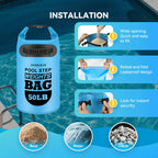 2 Pack 50lb Heavy Duty Pool Ladder Weights, Universal Above Ground Pool Step Sand Bags with Handles, 500D PVC Durable Waterproof & Foldable Sandbags for Swimming Pool Stairs (Sky Blue)