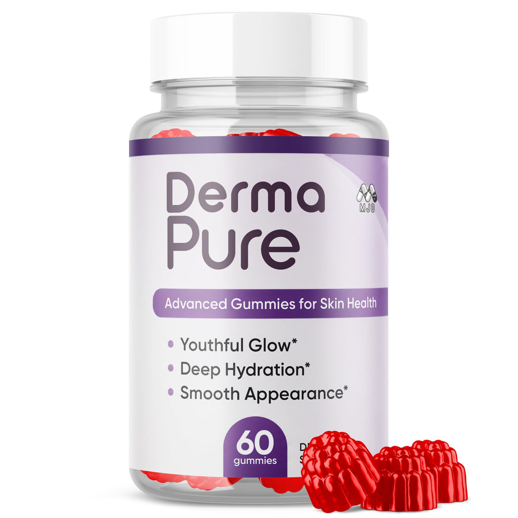 Derma Pure Gummies, Official Derma Pure Gummy with All Natural Ingredients, Maximum Strength Supplement with Premium Vitamins Supporting Optimal Wellness and Advanced Health Naturally (60 Gummies)