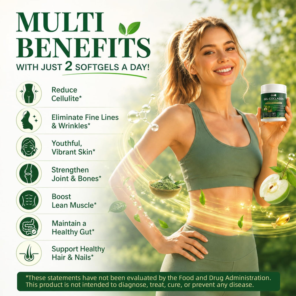 Collagen Softgels for Women Metabolism & Beauty, GLP Friendly 10-in-1 Multi Collagen Trim & Glow w. Hyaluronic Acid Biotin Green Tea & ACV, Hydrolyzed Multi Collagen Burn for Gut Skin & Hair -Colageno