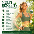 Collagen Softgels for Women Metabolism & Beauty, GLP Friendly 10-in-1 Multi Collagen Trim & Glow w. Hyaluronic Acid Biotin Green Tea & ACV, Hydrolyzed Multi Collagen Burn for Gut Skin & Hair -Colageno