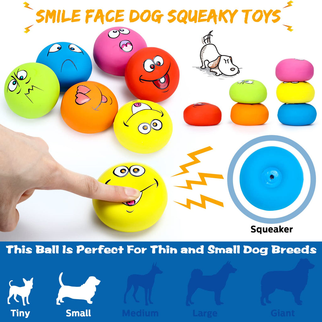 Hungdao 12 Pcs Squeaky Dog Toys, Small Dog Ball Bulk, Rubber Latex, Lively