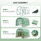 10×7×7 FT Greenhouses for Outdoors Heavy Duty, Large Walk in Green Houses for Outside with 6 Ventilated Mesh Windows & Roll-up Door & Reinforced Frame