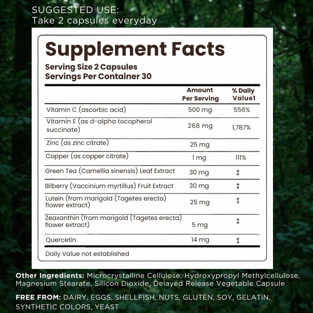 Macutene Protect Eye Vitamins for Macular Support Areds 2 with Lutein and Zeaxanthin Supplements (25mg/5mg) – Doctor Formulated Bilberry Supplement for Eyes, Lab Tested, Vegan (60 Capsules)