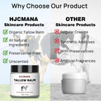HJCMANA Beef Tallow for Skin 4 OZ, Natural Unscented Tallow and Honey Balm, Grass Fed Beef Tallow for Face and All Skin Types