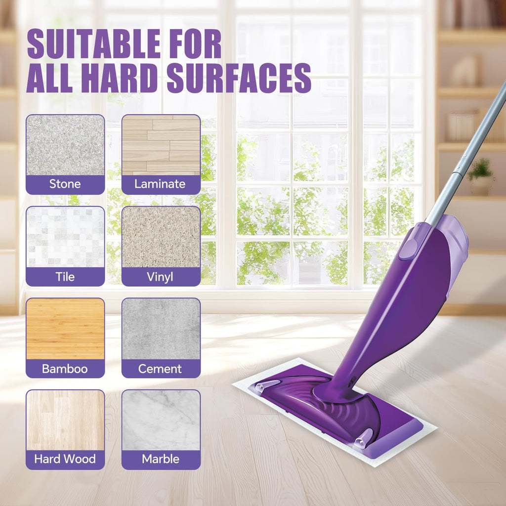 DOCXCDO 80 Pack Disposable Mop Pad Refills for Swiffer Wet Jet Spray Mop，Dry&Wet Mopping Pad Compatible with Swiffer Wet Jet and Any Model of Velcro Mop，Multi Surface WetJet Pad for Floor Cleaning