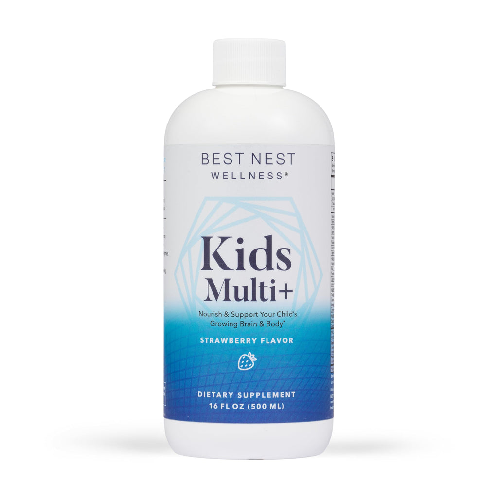 Best Nest Liquid Multivitamins for Kids, Methylfolate, Methylated Vitamins, Whole Food Blend Vitamin, Vegan, Gluten Free, Non-GMO, Strawberry Flavor, 16 oz