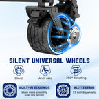 LEVELEVE Heavy Duty Folding Wagon - 2-in-1 Collapsible Cart, 650lb Capacity, All-Terrain Wheels w/Brakes & Side Pockets