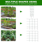 LAKNUAL 6 Packs Tomato Cages for Garden, 12"×12"×56" Plant Support Cage with Different Spacing, Green Metal Trellis for Climbing Plants Like Cucumber, Flowers