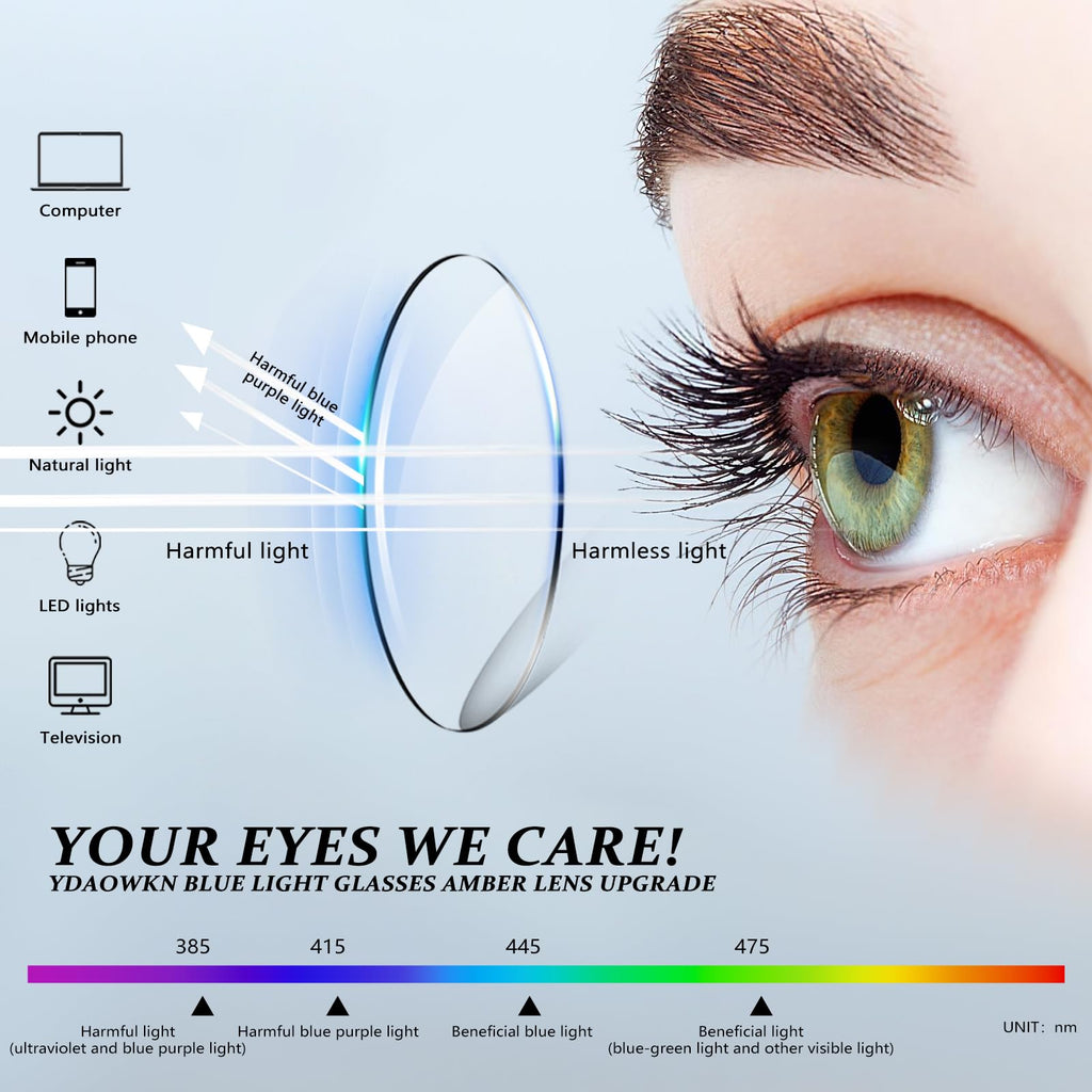 YDAOWKN Oversized Blue Light Blocking Glasses for Woman Rectangle Frame Fashion Chic Preppy Anti Eyestrain