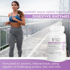 TJ Nutrition Digestive Enzymes for Sensitive Stomachs - Supports Vagus Nerve, Vegetarian Pancreatic Support, Timed Release Formula for Optimal Gut Health, Enhances Food Digestion & Gut Flora