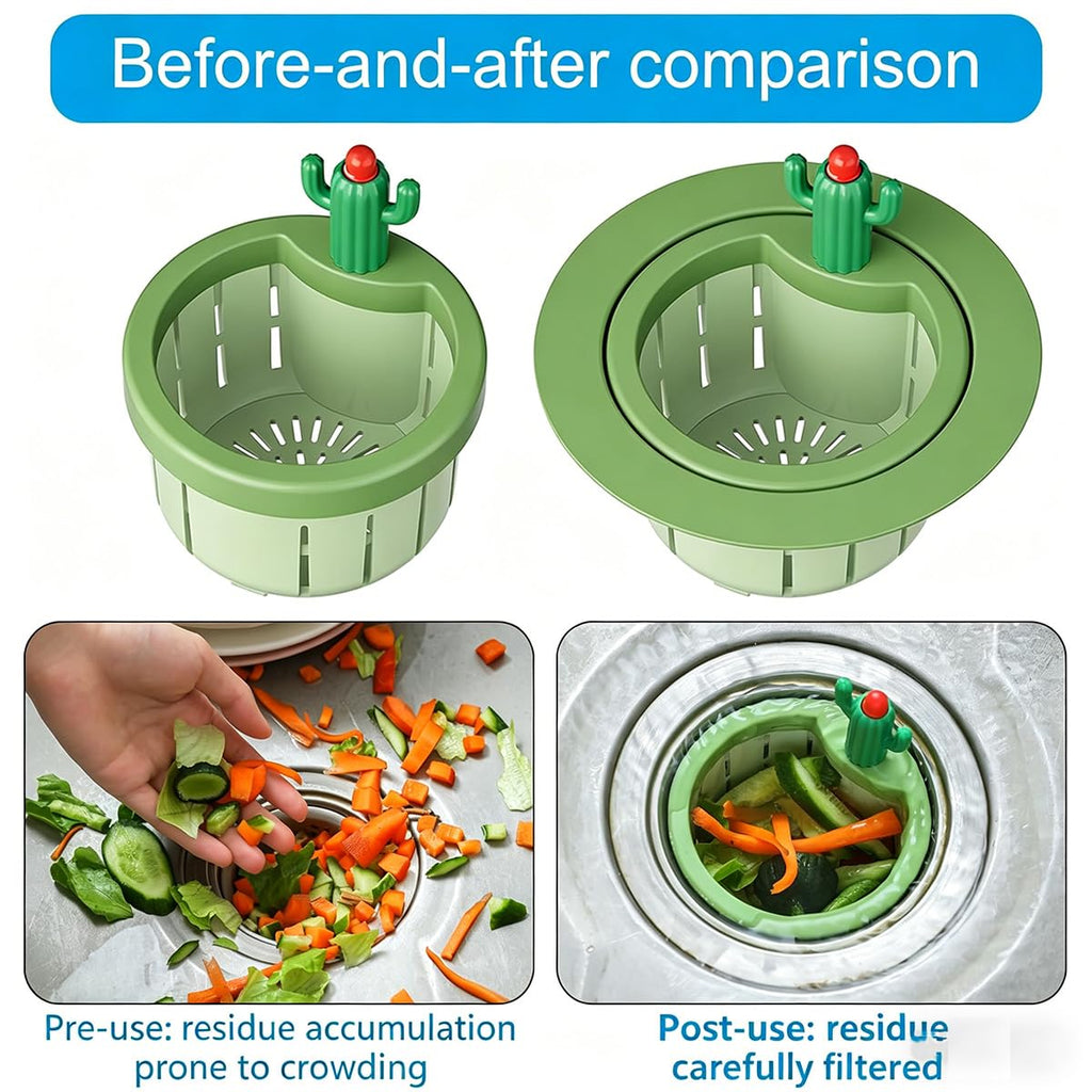 Cactus Kitchen Sink Drain Strainer, 2026 Upgrade Cactus Sink Strainer Basket, Fun Sink Accessory Innovations in Household Kitchen Supplies Bring Different Joy and Mood to The Kitchen (2pcs-Mix)