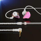 BASN Bmaster Triple Driver In Ear Monitor Headphones with Two Detachable Cables Fit In Ear Suitable for Audio Engineer, Musician (Pink)