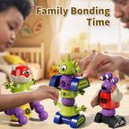 BLmukce Magnetic Robot Toy for Kids 3-5, 35 PCS STEM Educational Playset with Storage Box, DIY Stacking Monster Robots, Kids Creative Alien Toys Gift for Boys Girls (Christmas Birthday)