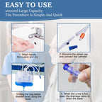5 Pack 2000ml Urine Drainage Bag with 48" Tube, Leak Proof Anti Reflux with Cross-Shaped Drainage Valve and Dual Hook for Easy Hanging