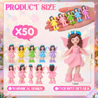 Chunful 50 Pcs Mini Fairy Figurines Bulk Miniatures Garden Party,Classic