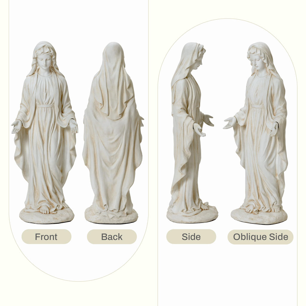 LuxenHome Virgin Mary Statue Outdoor, 29.5'' Large Outdoor Garden Statues