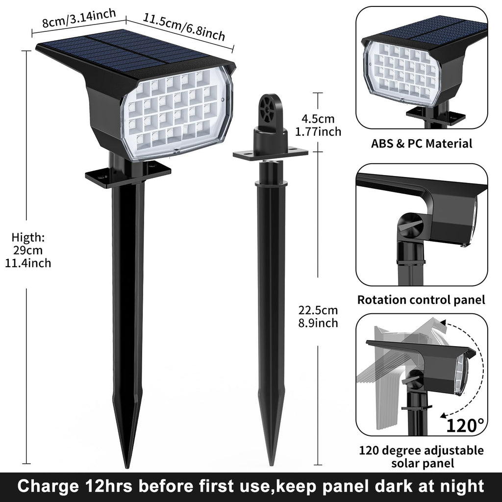 WENATY Solar Spot Lights Outdoor Spotlight Christmas 12 Pack Color Changing
