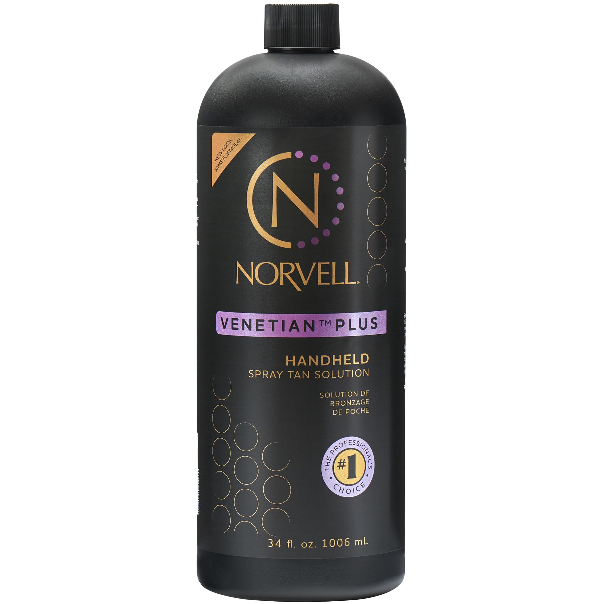 Norvell Premium Spray Tan Solution Venetian Plus 34 fl oz – Professional Sunless Tanning Formula for Deep Natural Bronze Glow, Streak-Free, Fast-Drying, Long-Lasting Color