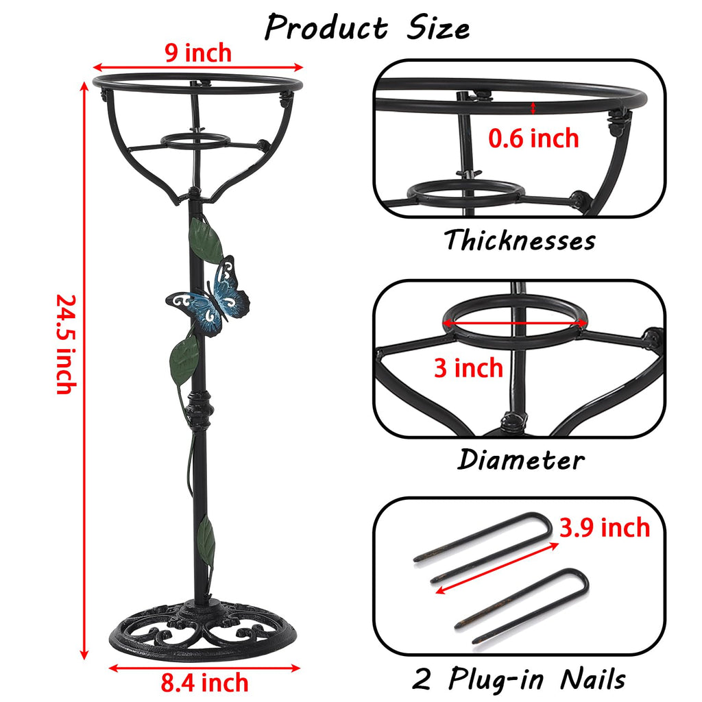 Cast Iron Gazing Globe Stand, 24.5" Gazing Ball Stand for Indoor Outdoor