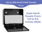 Multifold Paper Towel Dispenser Wall Mount (Black, 2-Pack), Folded Hand Towel Dispenser for Bathroom/Restroom, Commercial Paper Towel Holder, Trifold Paper Towels Dispenser by EnBath