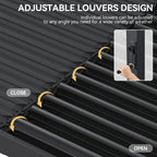 Aoxun Motorized Louvered Pergola 12'x16' with Fan, LED Lights & Power Strip