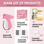 Stitch Gun for Clothes - Handheld Stitch Gun Quick Clothing Fixer - Tagging Gun - Includes 6 Needle, 1000 Black Fasteners & 1000 White Fasteners