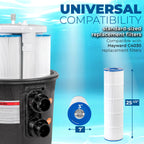 XtremepowerUS 425 SQ/FT Pool Cartridge Filter In-Ground Above Ground Swimming Pool and Spa Filter System (4-Pieces Filter Set) 2" Inlet/Outlet Fitting