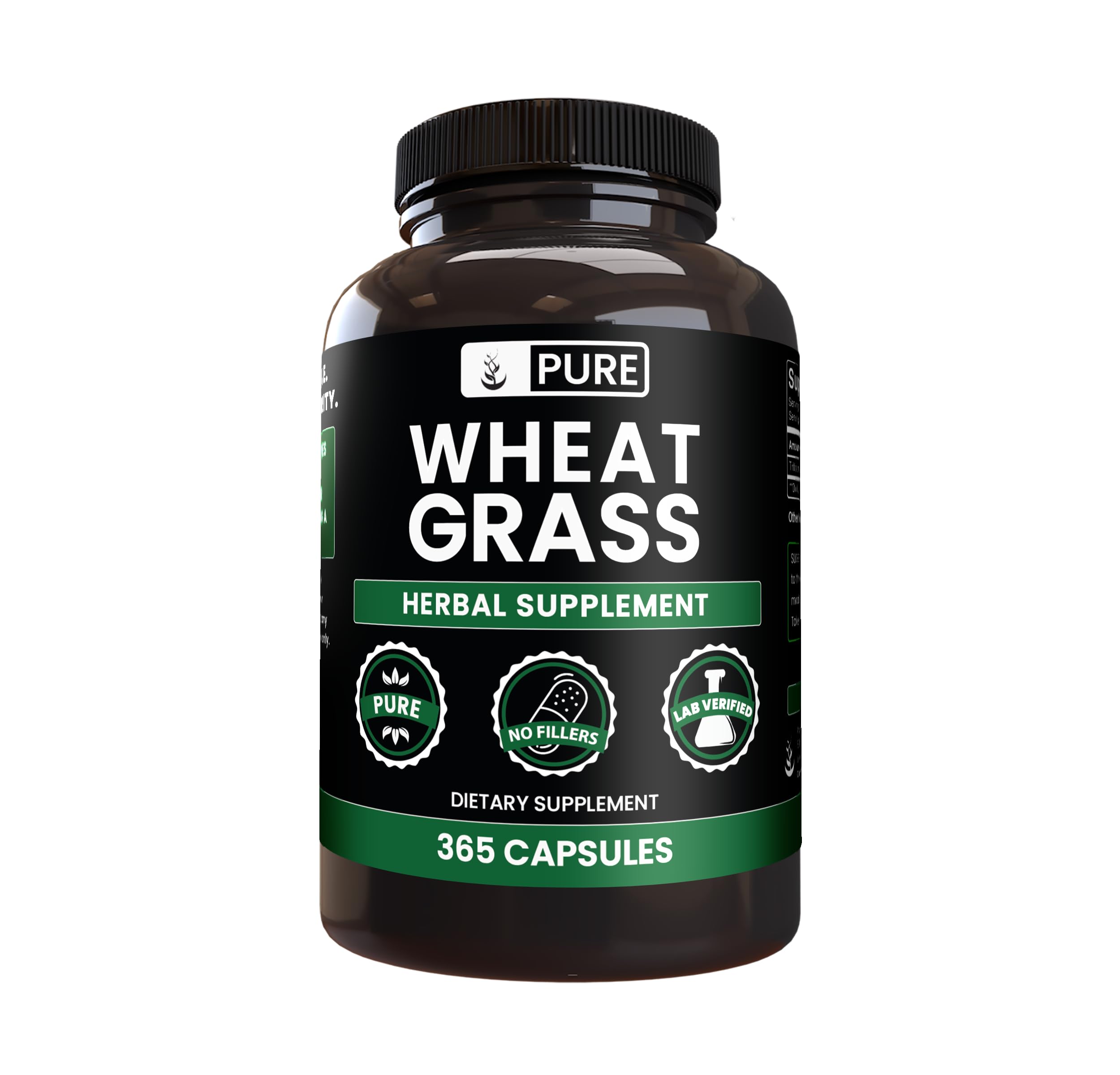 Pure Original Ingredients Wheat Grass (365 Capsules) No Magnesium Or Rice Fillers, Always Pure, Lab Verified