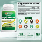 Best Naturals Peppermint Oil 250 mg 120 Capsules (120 Count (Pack of 2))
