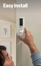 Ring Pan-Tilt Indoor Cam — See all around your home or business with 360° pan coverage, HD video, plus Two-Way Talk (2024 release), White