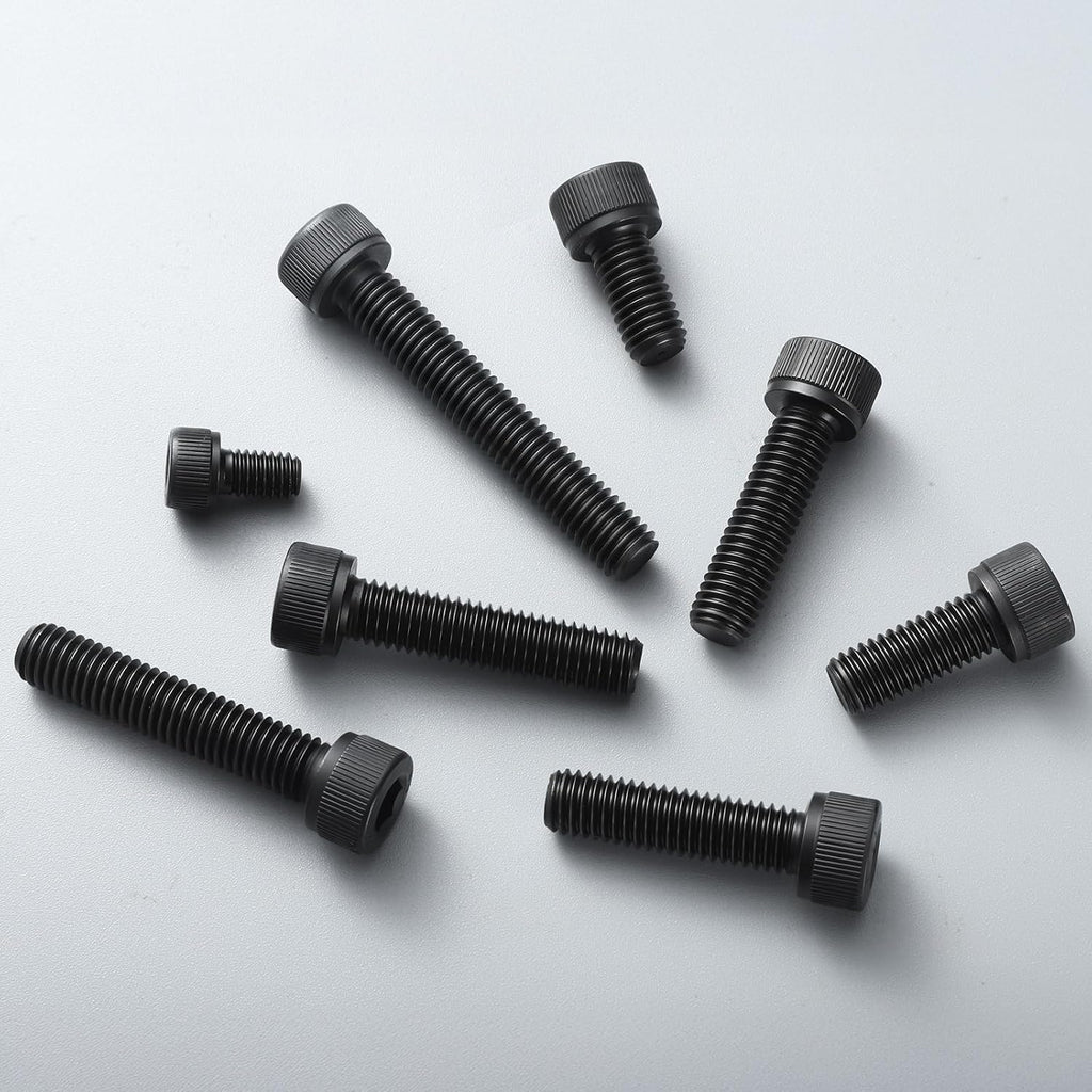 SVLING 178Pcs M6 Screws Assortment Kit,Hex Socket Head Cap Screws Bolts Nuts Washer Set,12.9 Grade Alloy Steel,Black Oxide M6x 8/10/12/16/20/25/30mm,for 3D Printer,DIY Project