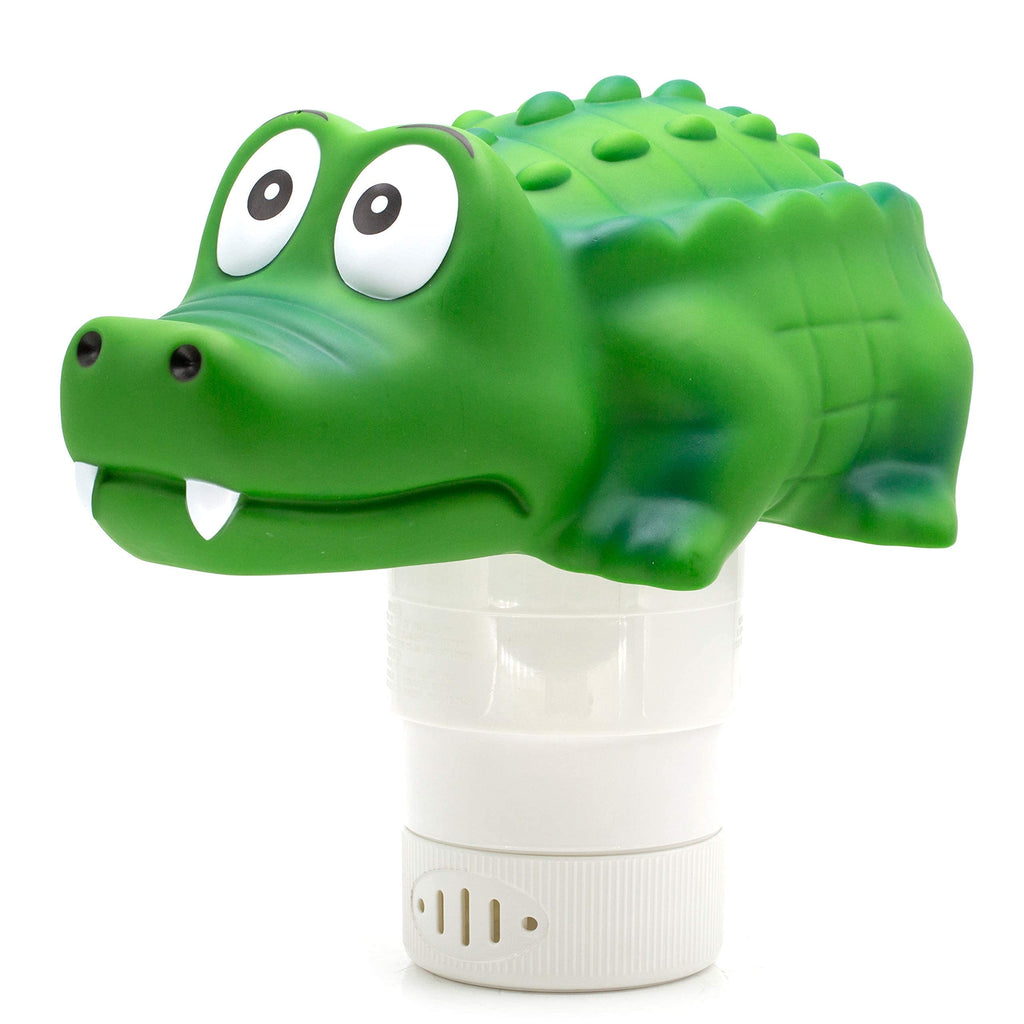 WWD POOL Pool Chlorine Floater, Floating Pool Chlorine Dispenser (Alligator), Fits 1 and 3 Inch Tablets for Large and Small Pools, Spa, Hot Tub