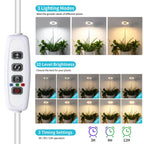 Halo Ring Grow Lights for Small Indoor Plants, Warm+White 96LEDs Full Spectrum Plant Light, Height Adjustable with Adapter, 3/9/12H Timer, 3 Spectral Modes, 10 Dimmable Levels, Angel Ring 2 Pack