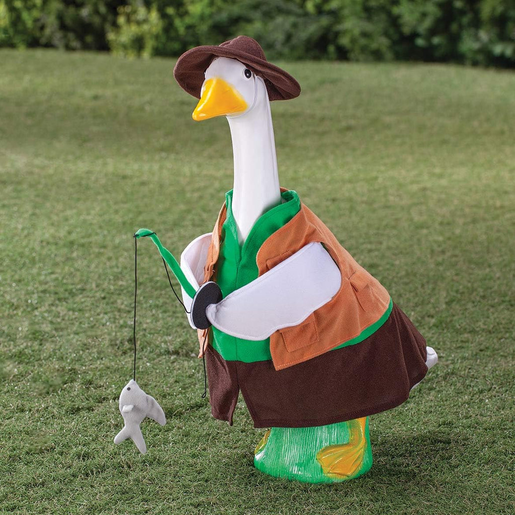 Gaggleville Fishing Goose Outfit, Fits Large 23" H Statue by Miles Kimball