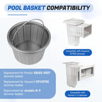 BOUYAO 8" Inground Pool Skimmer Basket - Upgrade Aluminum Strainer Basket with Handle | for Pentair U-3, Hayward SP1070 | Direct Replacement 08650-0007 & SPX1070E Universal Filter Baskets