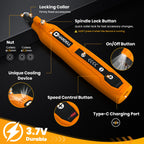 HARDELL Mini Cordless Rotary Tool, 5-Speed and USB Charging Rotary Tool Kit with 69 Accessories, Multi-Purpose 3.7V Power Rotary Tool for Sanding, Polishing, Drilling, Etching, Engraving, DIY Crafts