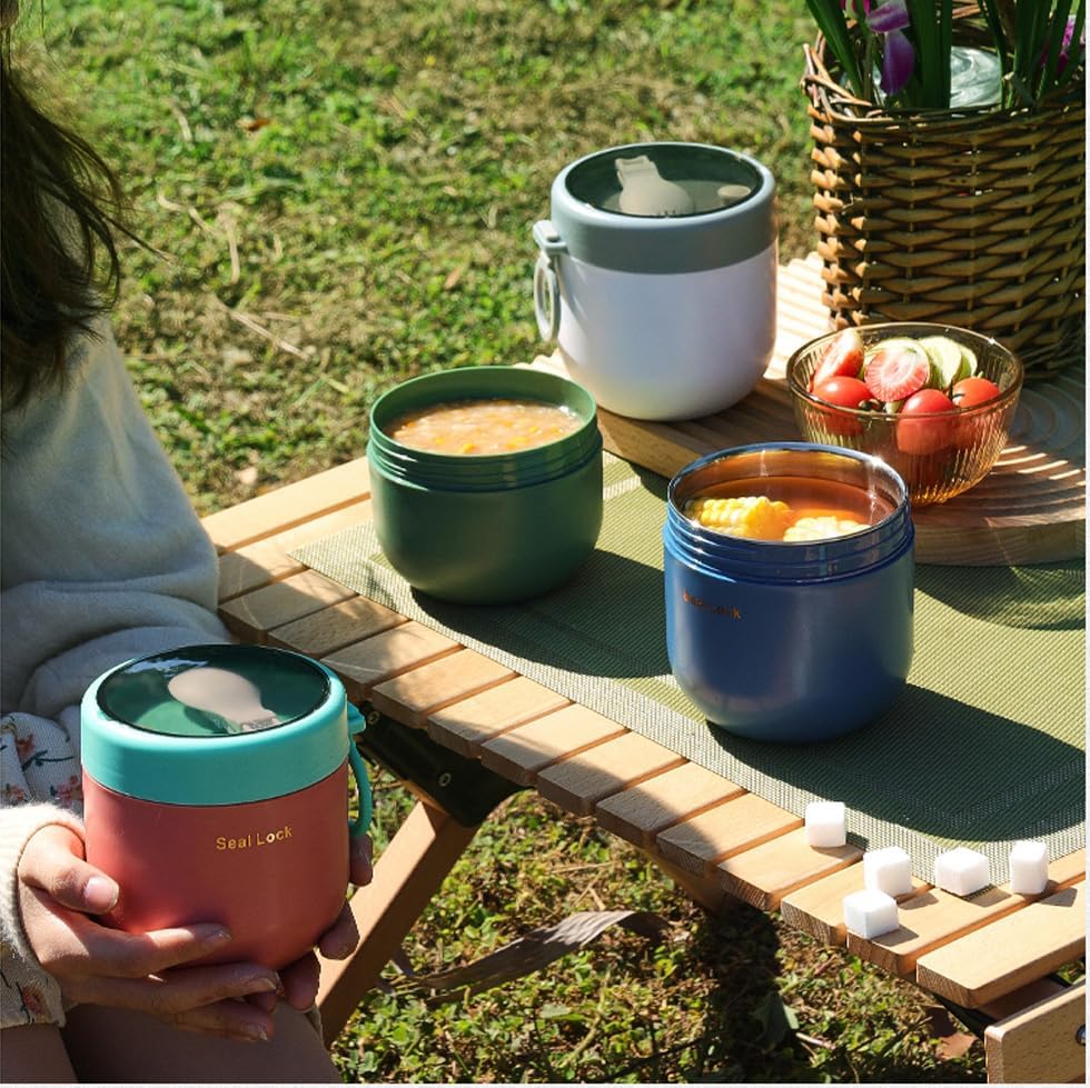 Overnight Oat Containers with Lids and Reusable Plastic Spoons,17oz Portable Stainless Steel Yogurt Breakfast On The Go Cups, Cups for Cereal,Milk and fruit Salad Storage Container 3pcs (3)
