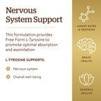 Solgar L-Tyrosine 500 mg, 100 Vegetable Capsules - Brain & Nervous System Support - Vegan, Gluten Free, Dairy Free, Kosher - 100 Servings