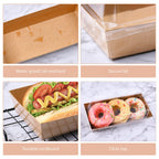 Ocmoiy Charcuterie Boxes with Clear Lids, 50 Pack Kraft Bakery Boxes, Cookie Boxes, Small Treat Boxes for Pastry, Sandwich, Cupcakes, Strawberries, Dessert To Go Containers