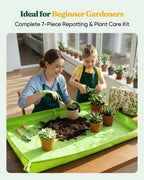 Grenebo 7-Piece Garden Tool Set with Plant Repotting Mat