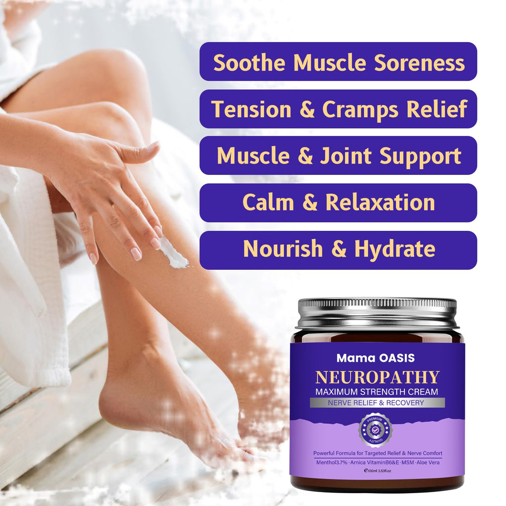 Neuropathy Mama Oasis Lotion,Mama Neuropathy Magnesium Cream For Neuropathy Magnesium Body Butter Deeply Moisturizes Skin, Neuropathy Cream Magnesium,Keep Soft Smooth
