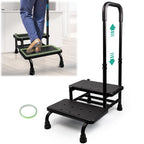 Gyykzz 2 Step Stool with Handle and Non-Slid Platform, Medical Step Stool with Adjustable Handrail for Adults, Seniors and Handicap, Heavy Duty Multifunctional Stepping Ladder Holds up to 400LBS