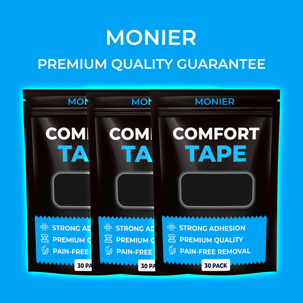 MONIER Comfort Tape (30 Pack) - Pain Free Removal, Hypoallergenic, Latex Free & Gentle On Skin - Packaging May Vary - Skin Friendly Adhesive Cotton Tape
