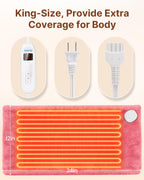 RENPHO Electric Heating pad for Back, Fathers Day Dad Gifts & Birthday Gifts for Women, Heating Pads for Neck and Shoulder, FSA Eligible HSA Store, Auto-Off, ETL Certified, Extra Large 12"x24" Pink